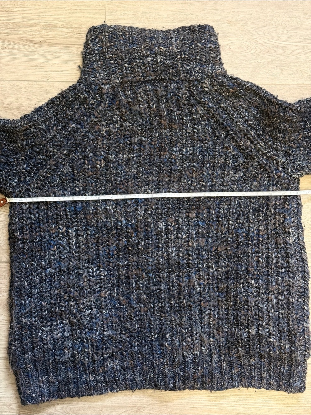 Wilfred Free Wool Alpaca Zip Front Chunky Shaker Knit Sweater Sz.L - Picture 7 of 7